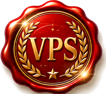 Glossy red and gold VPS seal